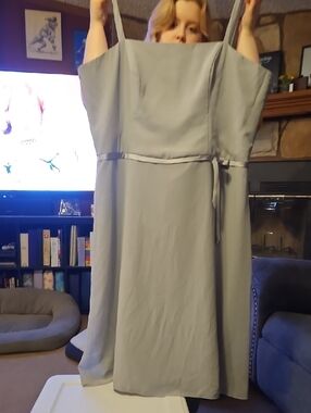 Alexia Designs Light Gray Sleeveless A-Line Wedding Dress with Waist Tie